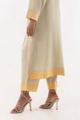 Stitched Beige Embroidered Culotte